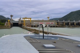 Hydroelectric dam and Power station on the Danube river, Iron Gates, Serbia