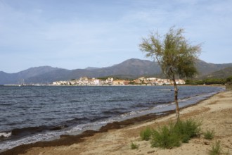 Beach or Plage de la Roya on the Gulf of Saint-Florent in the Mediterranean, Haute-Corse, Corsica