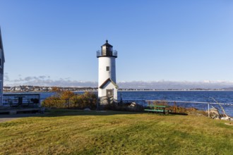 Annisquam Harbor lighthouse, historic Wigwam Point in Gloucester, Cape Ann, Massachusetts, Ipswich