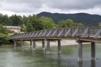 Mangfallsteg, Fußgängerbrücke, Gmund, Tegernsee, Upper Bavaria, Bavaria, Germany