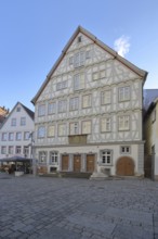 Historical half-timbered house and natural history museum and former Old Lyceum, Reutlingen,