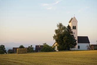 Church in Aufkirch, Sonnenaufgang, Überlingen, Lake Constance, Baden-Württemberg, Germany