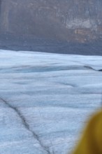 Athabasca glacier in jasper national park, alberta, canada, showing the effects of climate change