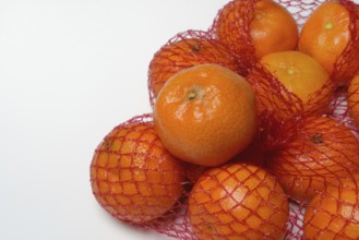 Clementines in a net, tropical fruit