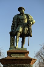 Statue, monument in honor of Duke Christoph of Württemberg, Königsstraße, Stuttgart,
