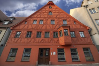 Restored historic half-timbered residential building, in the core 1680, Königstraße 17, Fürth,