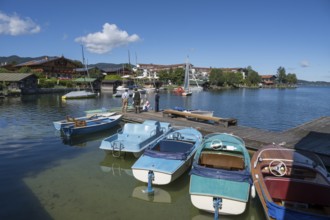 Bootsverleih am Tegernsee, Elektroboote, Rottach-Egern, Upper Bavaria, Bavaria, Germany