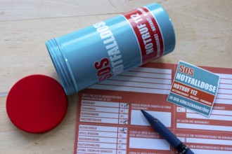 Emergency box in a refrigerator, it contains a comprehensive information sheet which gives