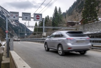 Access to Lötschberg Autoverlad, Goppenstein, Valais, Switzerland