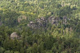 The Nonnenfelsen near Jonsdorf, Zittau Mountains, Upper Lusatia, Saxony, Germany