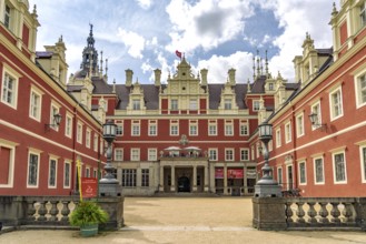 Muskau Castle in the Muskauer Park UNESCO World Heritage Site or Muzakowski Park in Bad Muskau,