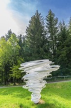 Sculpture, art installation Twister by artist and sculptor Alice Aycock, Purple Path art and