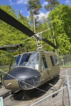 Bell UH-1 D Huey military helicopter from United States Army in open-air museum in Point Alpha