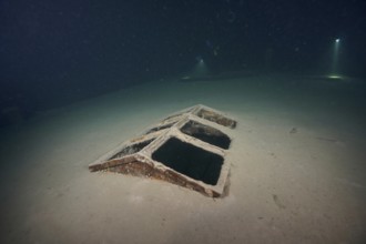Divers examine a ledi wreck, wreck of a ledi ship, Ledi ship, cargo ship for mass freight, bulk