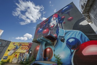 Graffiti on the former US eavesdropping facility on Teufelsberg in Grunewald, Berlin, Germany