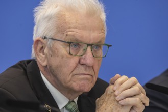 Prime Minister Winfried Kretschmann (Greens) . Portrait. Special meeting of the Stuttgart 21