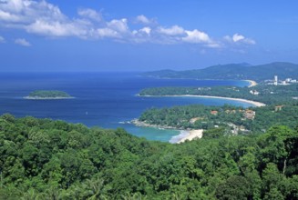 View of Kata Noi Beach, Kata Beach and Karon Beach, two years in front of the tsunami, Ko Phuket,