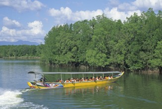 Sightseeing boat in Phangnga Bay near Ko Phuket, Thailand, December 2002, vintage, retro, old,