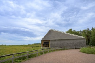 Naturum Nature Conservation Information Center at Vogelsee Tåkern, modern building with pitched