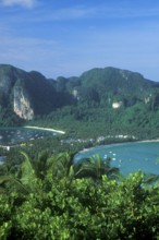View of the island from the viewpoint one year in front of the tsunami, Ko Phi Phi Don, Thailand,