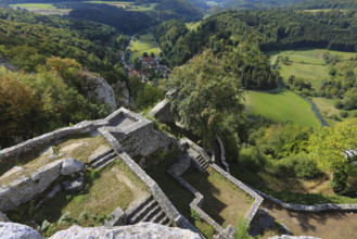 Castle ruins of Hohengundelfingen, ruins of a medieval hilltop castle, former headquarters of the
