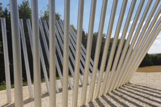 Art in public space, sculpture made of aluminum profile pipes by artist Martin Burchard, life's