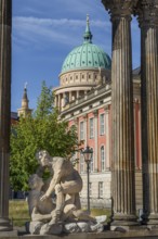 Sculpture with the City Palace and St. Nicholas Church on the Old Market Square, Potsdam