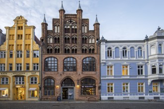 Houses in the historic old town of Stralsund, UNESCO World Heritage Site, Mecklenburg-Western