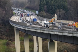 The Wiehl Valley Bridge, A4 motorway, the motorway bridge is considered extremely dilapidated,