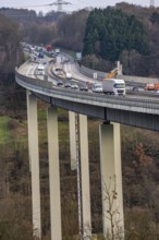 The Wiehl Valley Bridge, A4 motorway, the motorway bridge is considered extremely dilapidated,