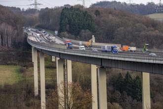 The Wiehl Valley Bridge, A4 motorway, the motorway bridge is considered extremely dilapidated,