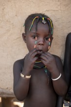 Portrait, child, Hakaona tribe also Havakona or Hakawona, near Opuwo, Kunene, Namibia