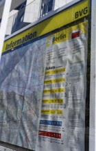 Bus stop with timetable at Ernst Reuter Platz in Berlin-Charlottenburg, Germany