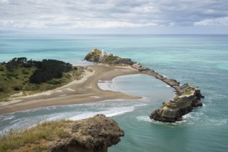 Deliverance Cove and Castlepoint Lighthouse, Castle Rock views, rocks, ocean. Castlepoint,
