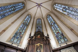 Interior view, Dominican Church, Église des Dominicains, Colmar, Haut-Rhin Department, Alsace,