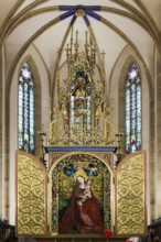 Famous medieval painting, Madonna in the Garden of Roses, by Martin Schongauer, Dominican Church,