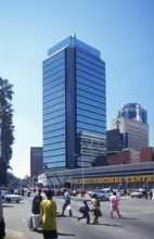 Skyscrapers in the city center of Harare, Zimbabwe, Africa, June 2000, vintage, retro, old,