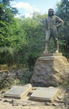 Statue of David Livingstone next to Victoria Falls, Victoria Falls, Zimbabwe, Africa, June 2000,