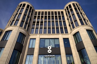 Exterior view of Das Gerber shopping center, Logo, Stuttgart, Baden-Württemberg, Germany