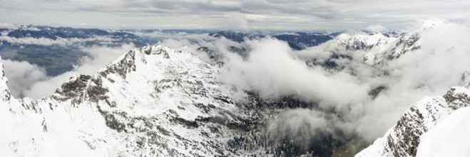 Another onset of winter in May, onset of winter, Allgäu Alps, Allgäu, Bavaria, Germany