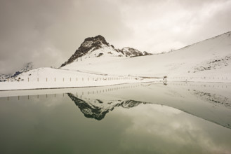Another onset of winter in May, Kanzelwand, 2058m, border mountain in the Allgäu Alps, across which