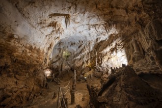 Stalactites and stalagmites, rock formations in a stalactite cave, Grotta del Fico, Gulf of Orosei,