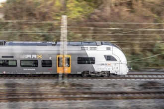 RRX, Rhein-Ruhr-Express, regional traffic, on the route east, in front of Essen main station,