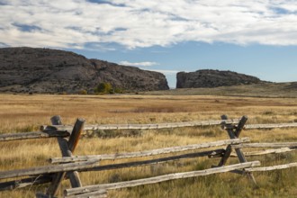 Alcova, Wyoming - Devil's Gate, a canyon cut through solid rock by the Sweetwater River. Emigrants