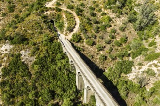 Cycle path Via Verde de la Sierra, Puerto Serrano to Olvera, old railroad track, cycle path on