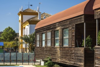 Former train station at village Olvera, now used for tourism, cafe and lodging, cycle path Via