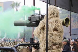 Aleppo, Syria – December 08, 2025: The Syrian Army and Public Security forces hold a military