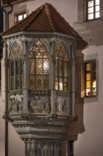 Illuminated Sebalder Choerlein at Sebald-Pfarrhaus, Nuremberg, Middle Franconia, Bavaria, Germany