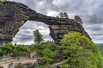 The Prebischtor rock arch in the Bohemian Switzerland National Park near Hrensko, Czech Republic