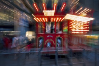 Zurich fairy tale tram with light trails, tram as fairy tale, Zurich, Canton of Zurich, Switzerland